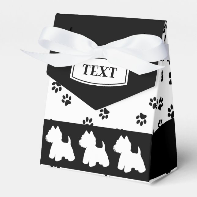 Westie Favor Box Paw Prints (Front Side)