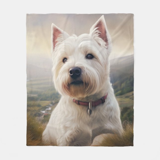 Westie Fleece Blanket (Front)