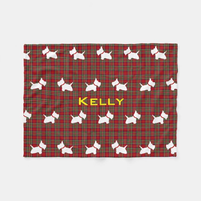 Westie Fleece Blanket (Front (Horizontal))