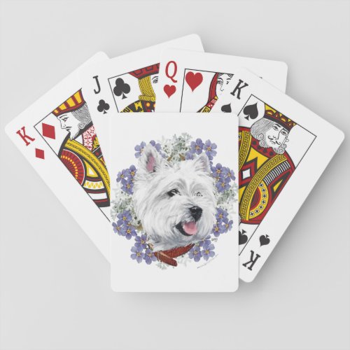 Westie Forget Me Not Playing Cards