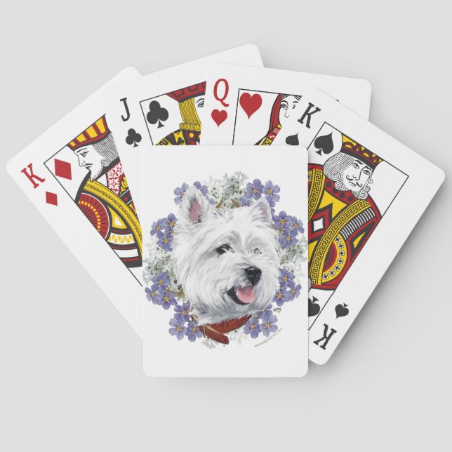 Westie Forget Me Not Poker Cards (Back)