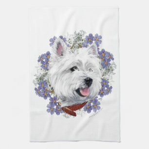 Westie Forget Me Not Towel