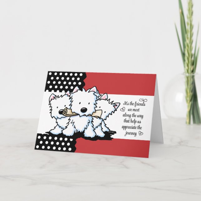 Westie Friends Letterpress Thank You Card (Front)
