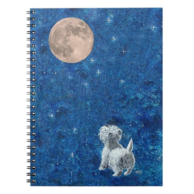 Westie Full Moon Notebook (Front)