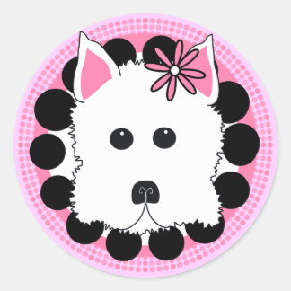 Westie Girl Classic Round Sticker