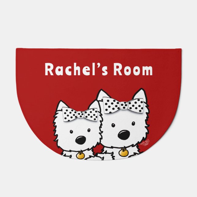Westie Girl Personalized  Doormat (Front)