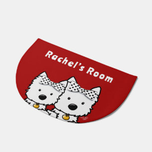 Westie Girl Personalized  Doormat