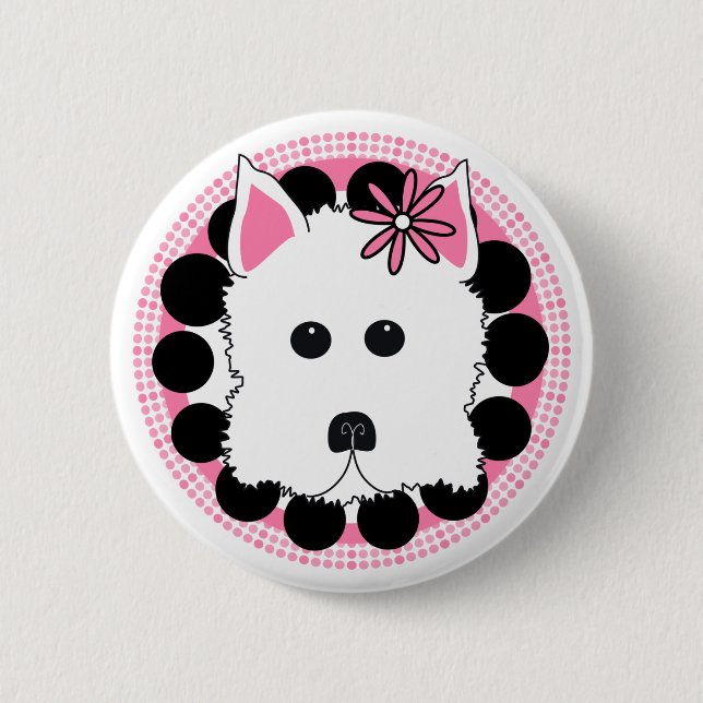 Westie Girl Pinback Button (Front)