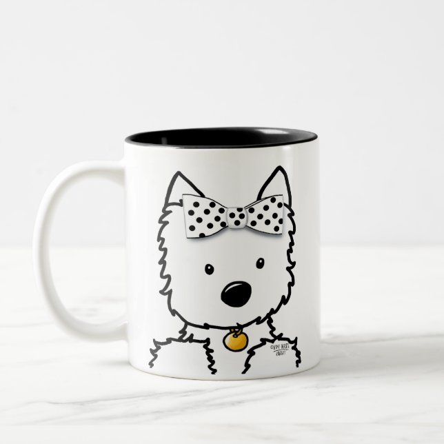 Westie Girl Two-Tone Coffee Mug (Left)