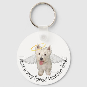 Westie Guardian Angels Keychain