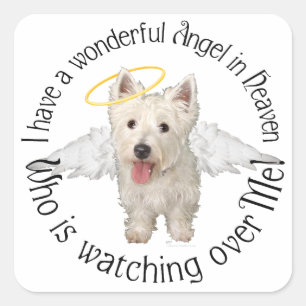 Westie Guardian Angels Square Sticker