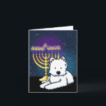 Westie Hanukkah Menorah Card<br><div class="desc">Westie Terrier dog Hanukkah art by Contemporary PUP Artist,  Kim Niles. © Kim Niles,  KiniArt™ - All Rights Reserved.</div>