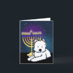 Westie Hanukkah Menorah Card<br><div class="desc">Westie Terrier dog Hanukkah art by Contemporary PUP Artist,  Kim Niles. © Kim Niles,  KiniArt™ - All Rights Reserved.</div>