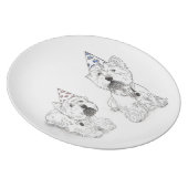 Westie Happy Birthday Dinner Plate (Right Side)