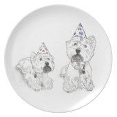 Westie Happy Birthday Dinner Plate (Front)