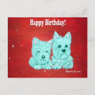 Westie Happy Birthday postcard