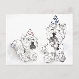 Westie Happy Birthday Postcard