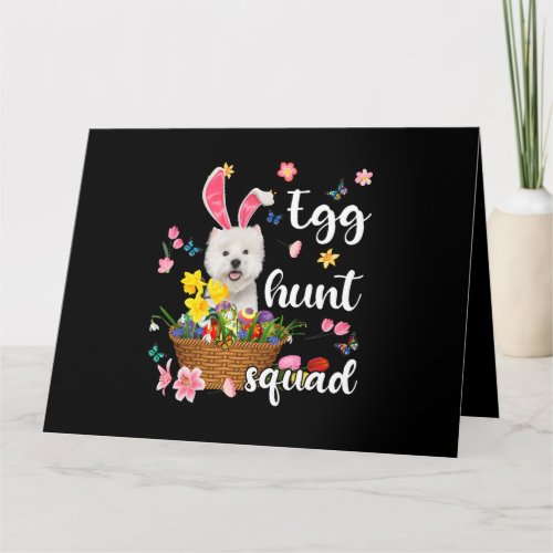 Westie Happy Easter Day Easter Colorful Egg Hunt Card