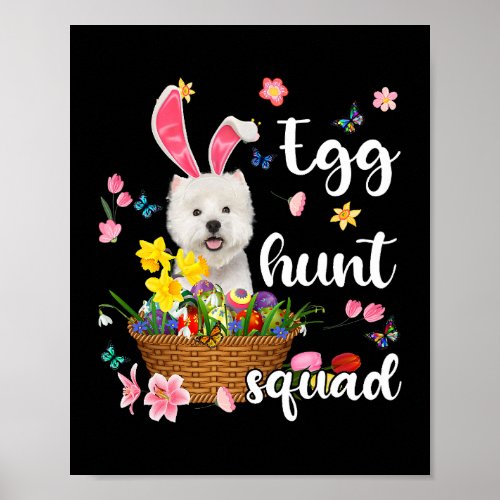 Westie Happy Easter Day Easter Colorful Egg Hunt Poster