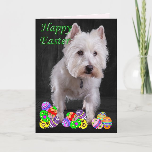 Westie Happy Easter Holiday Card (Front)