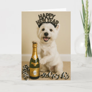 Westie Happy New Year Card