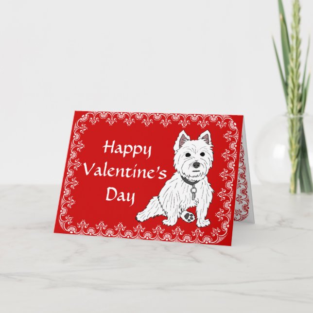 Westie Happy Valentine's Day Greeting Card (Front)