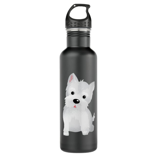 Westie Head Stainless Steel Water Bottle (Front)