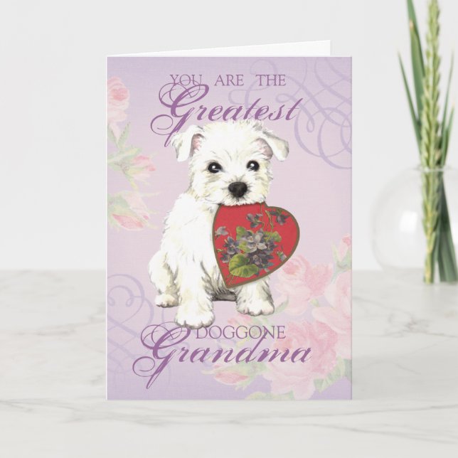 Westie Heart Grandma Card (Front)
