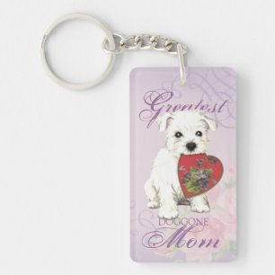 Westie Heart Mom Keychain