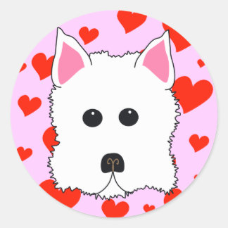 Westie Hearts Stickers