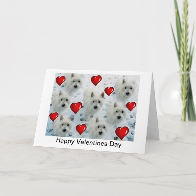 Westie Hearts Valentines Day Card (Front)