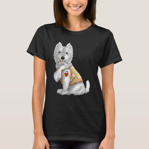 Westie I Love Mom Tattoo Dog Funny Mothers Day 20 T_Shirt