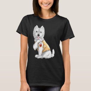 Westie I Love Mom Tattoo Dog Shirt Funny Mothers D