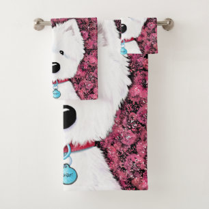 Westie Impressions Floral Bath Towel Set