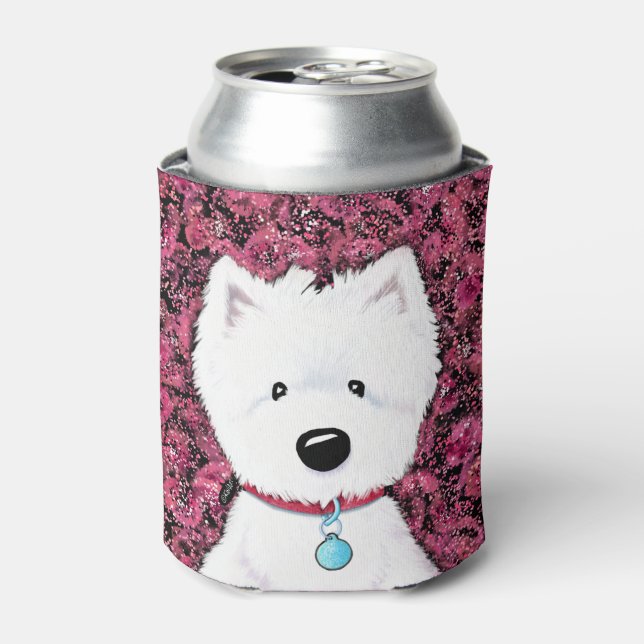 Westie Impressions Floral Can Cooler (Can Front)