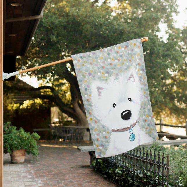 Westie Impressions  House Flag (In SItu)