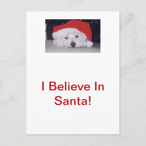 Westie in a Santa Hat Holiday Postcard