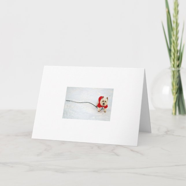 Westie in the Snow Holiday Card (Front)