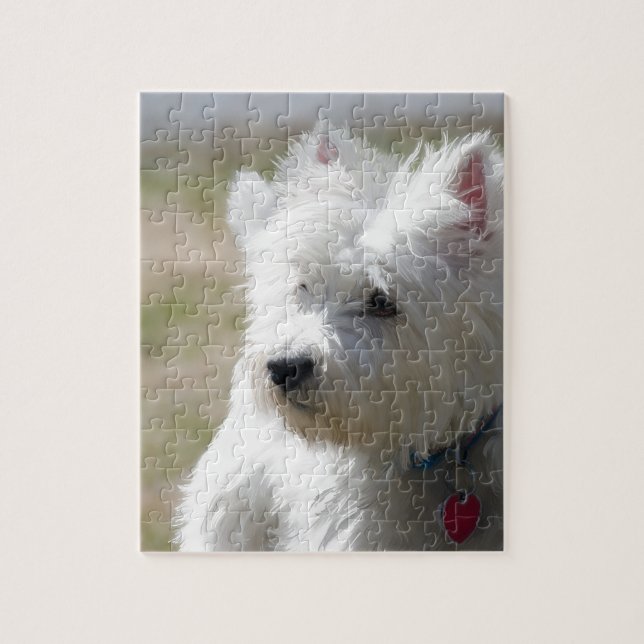 Westie in the springtime jigsaw puzzle (Vertical)
