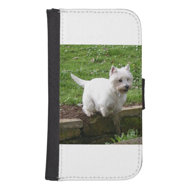 westie jumping.png samsung galaxy wallet case (Front)