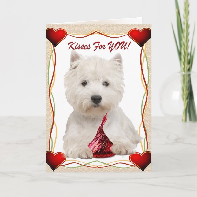 Westie Kisses For You Card (Front)