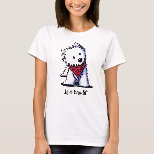 Westie Kissing Bandit Light T_Shirt