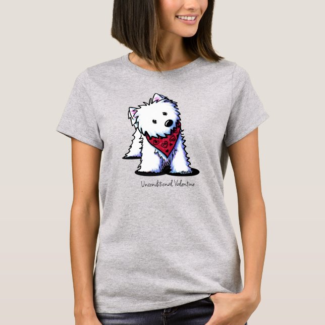 Westie Kissing Bandit Valentine T-Shirt (Front)