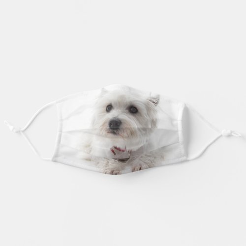 westie laying adult cloth face mask