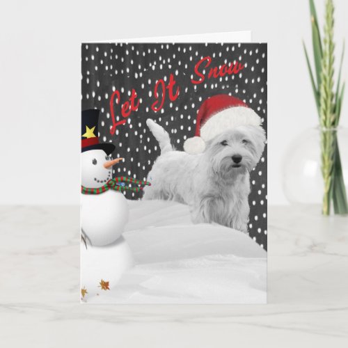 Westie Let It Snow Holiday Card