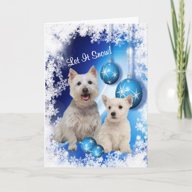 Westie Let It Snow Holiday Greeting - Customizable (Front)