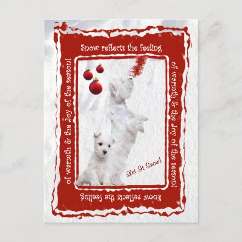 Westie Let It Snow Holiday Greeting Postcard