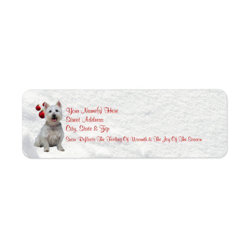 Westie Let It Snow Return Address Labels 2