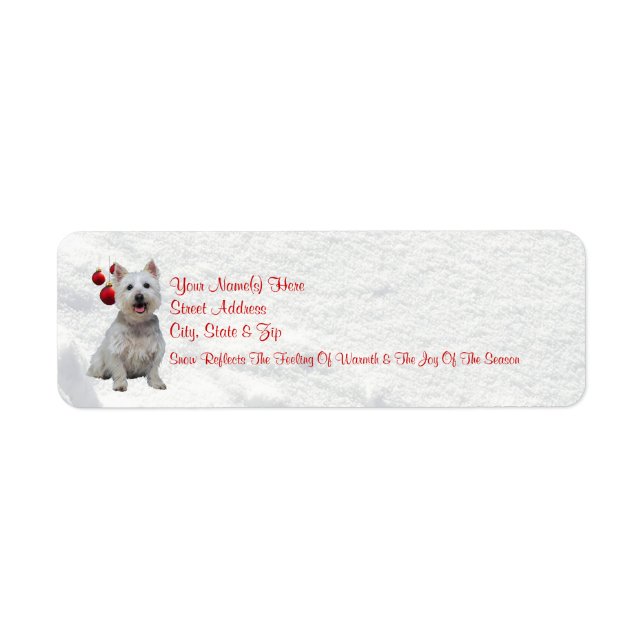 Westie Let It Snow! Return Address Labels #2 (Front)