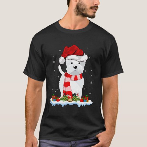 Westie Lighting Snow Santa Westie T_Shirt